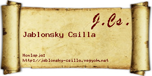 Jablonsky Csilla névjegykártya